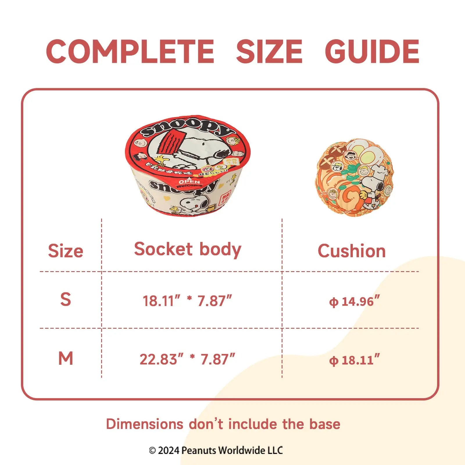 Kashima X Snoopy Red Tonkotsu Bubble Noodle Pet Bed KashimaPet