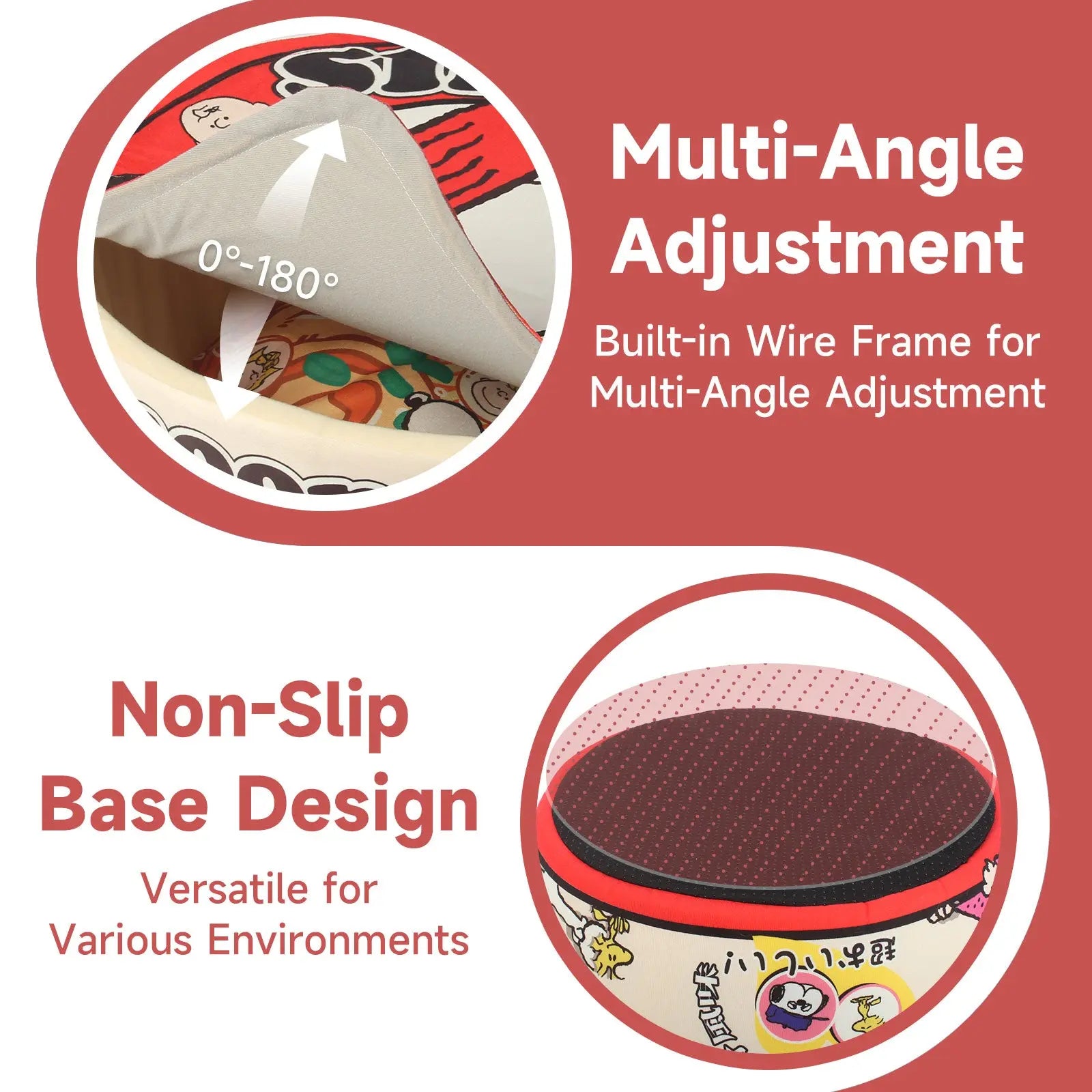 Kashima X Snoopy Red Tonkotsu Bubble Noodle Pet Bed KashimaPet