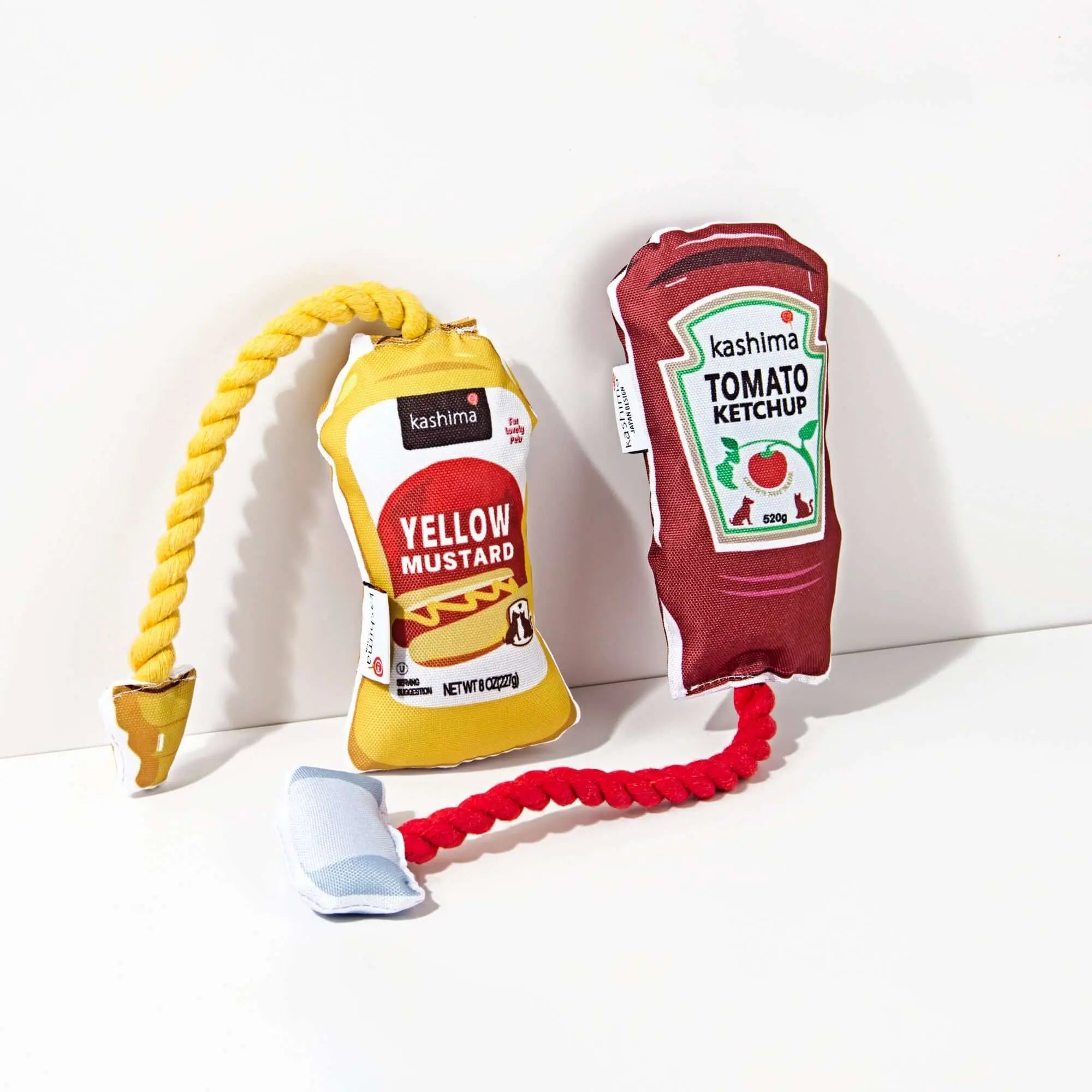 Kashima Ketchup and Yellow Mustard Sauce Shaped Pet Toys kashimashop