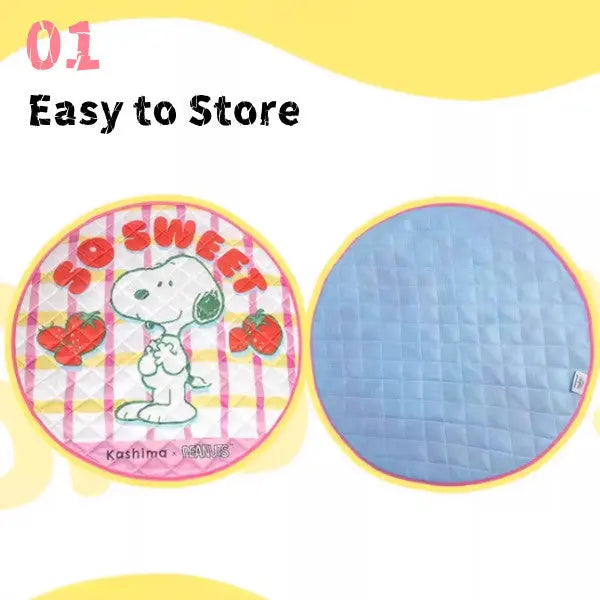 Kashima x Snoopy Strawberry Plaid Ice Pad KashimaPet