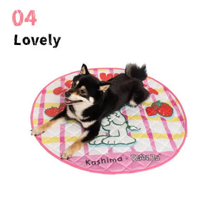 Kashima x Snoopy Strawberry Plaid Ice Pad KashimaPet