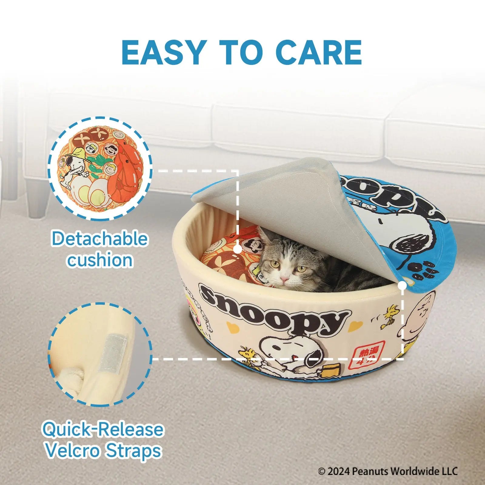 Kashima X Snoopy Red Tonkotsu Bubble Noodle Pet Bed KashimaPet