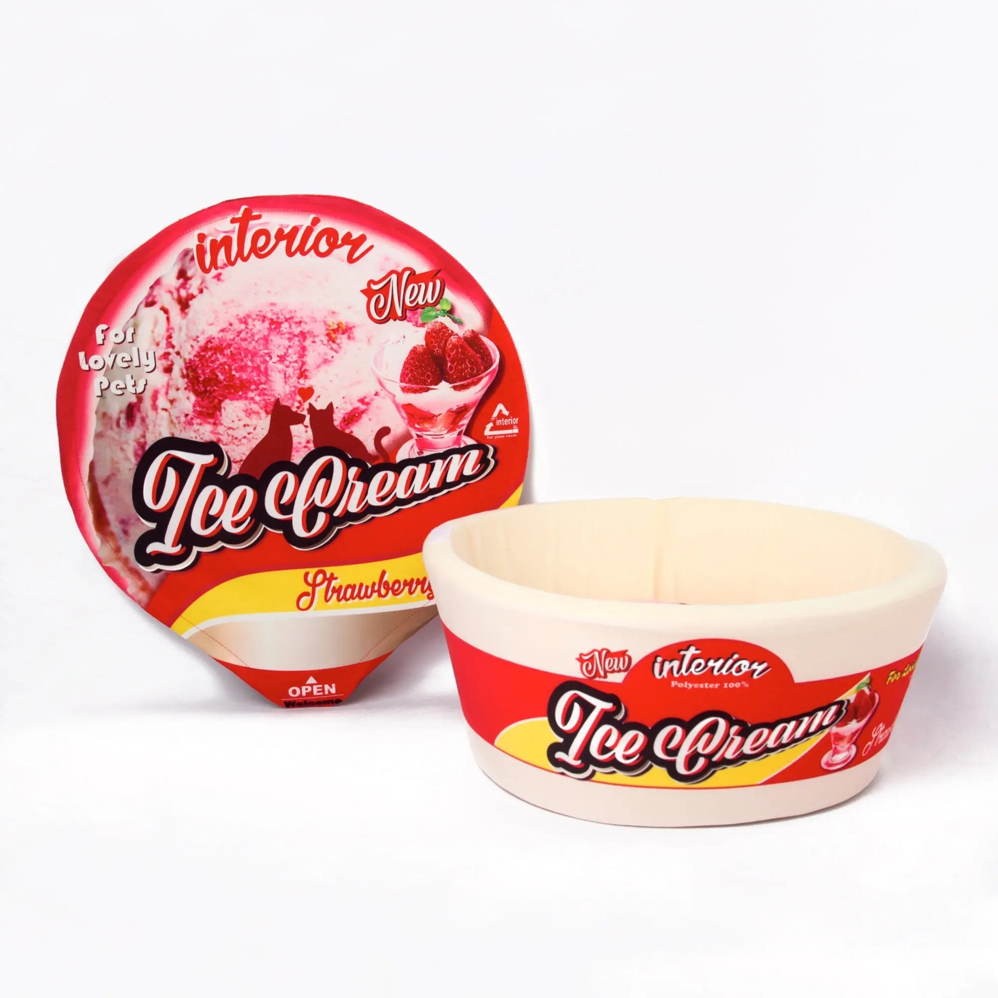 Kashima Strawberry Ice Cream Shaped Pet Bed kashimashop